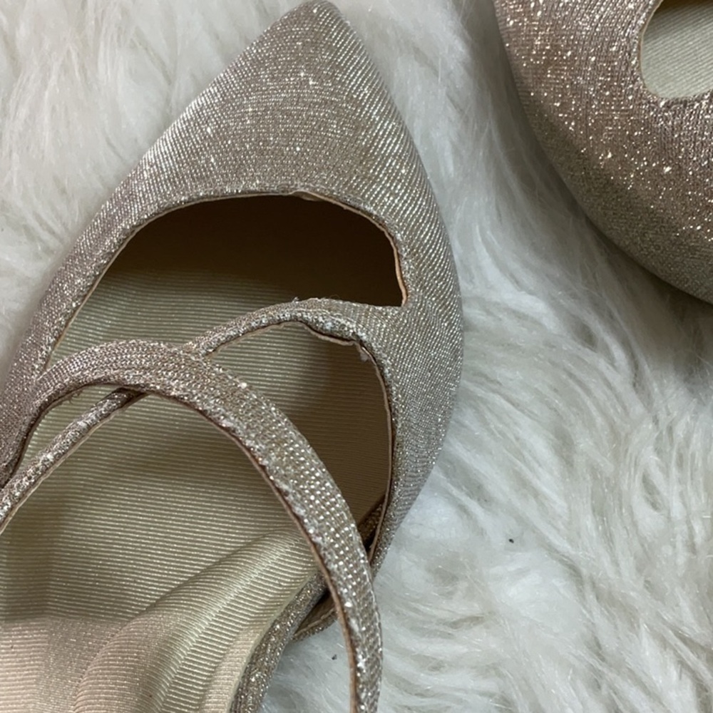 Anne Klein Glittering Slingback Heels - Gold - Picture 4 of 8